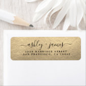 Elegante Script Gold Wedding Rücksendeadresse (Insitu)