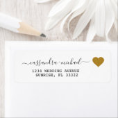 Elegante Script-Gold-weiße Rücksendeadresse (Insitu)