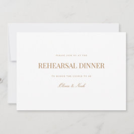 Elegante Script Gold & White Probe Dinner Card Dankeskarte