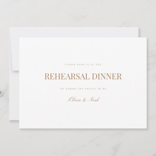 Elegante Script Gold & White Probe Dinner Card Dankeskarte (Vorderseite)