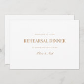 Elegante Script Gold & White Probe Dinner Card Dankeskarte (Vorne/Hinten)