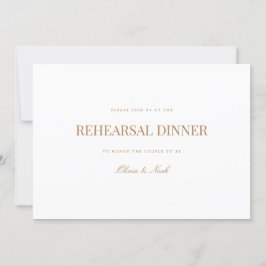 Elegante Script Gold & White Probe Dinner Card Dankeskarte