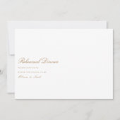 Elegante Script Gold & White Probe Dinner Card Dankeskarte (Vorderseite)