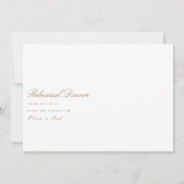 Elegante Script Gold & White Probe Dinner Card Dankeskarte