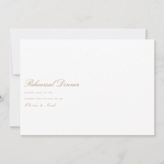 Elegante Script Gold & White Probe Dinner Card Dankeskarte (Vorderseite)