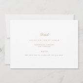Elegante Script Gold & White Probe Dinner Card Dankeskarte (Rückseite)