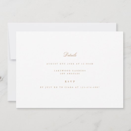 Elegante Script Gold & White Probe Dinner Card Dankeskarte (Rückseite)
