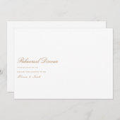 Elegante Script Gold & White Probe Dinner Card Dankeskarte (Vorne/Hinten)