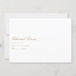 Elegante Script Gold & White Probe Dinner Card Dankeskarte