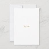 Elegante Script Gold & White RSVP Karte (Vorderseite)