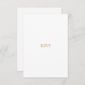Elegante Script Gold & White RSVP Karte (Vorne/Hinten)