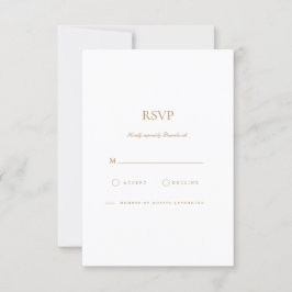 Elegante Script Gold & White RSVP Karte