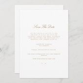 Elegante Script Gold & White Save the Date Card Ankündigung (Vorne/Hinten)