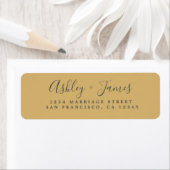 Elegante Script Gold Yellow Wedding Rücksendeadres (Insitu)