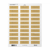Elegante Script Gold Yellow Wedding Rücksendeadres (Vorne)