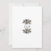 Elegante Script Gothic Rose Blumenhochzeit Einladung (Rückseite)