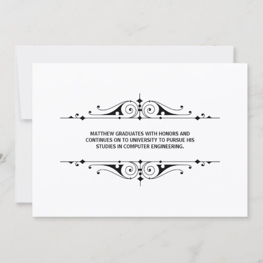 Elegante Script Graduate Einladung (Rückseite)
