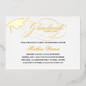 Elegante Script Graduate Folieneinladung (Vorderseite)