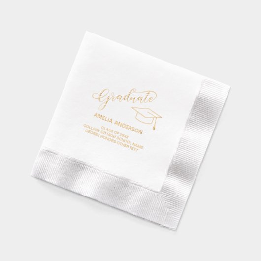 Elegante Script Graduate Servietten Mit Folie (Links)