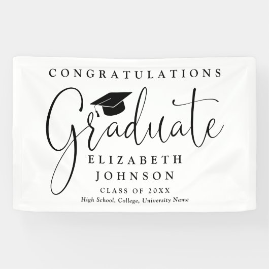 Elegante Script Graduation Party Banner (Horizontal)