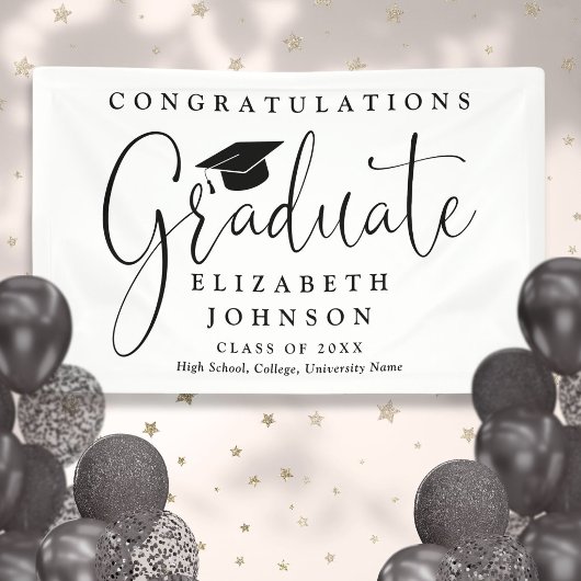 Elegante Script Graduation Party Banner