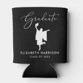 Elegante Script Graduation Party Black Dosenkühler (Rückseite)