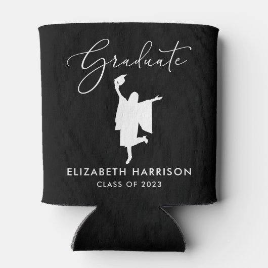 Elegante Script Graduation Party Black Dosenkühler (Rückseite)