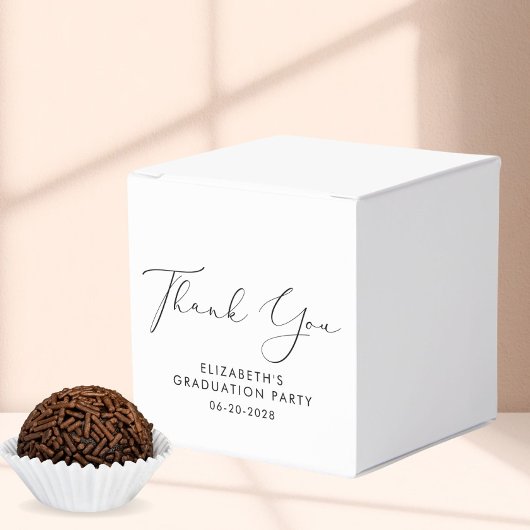 Elegante Script Graduation Party Danke Geschenkschachtel
