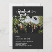 Elegante Script Graduation Party mit Foto Einladung (Vorderseite)