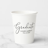 Elegante Script Graduation Party Paper Cups Pappbecher (Rückseite)