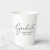 Elegante Script Graduation Party Paper Cups Pappbecher (Vorderseite)