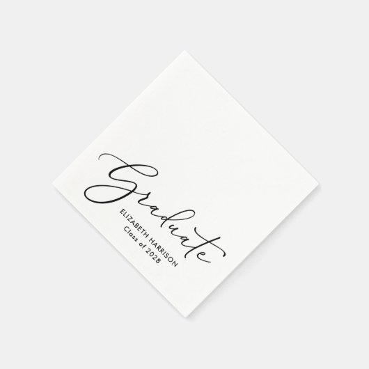 Elegante Script Graduation Party Serviette (Ecke)