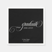 Elegante Script Graduation Party Serviette (Vorderseite)