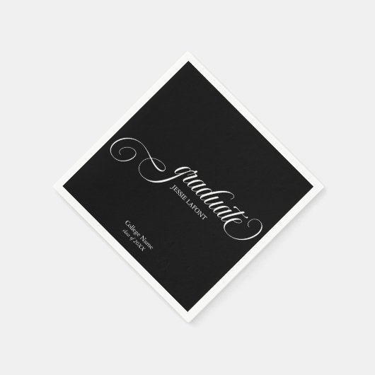 Elegante Script Graduation Party Serviette (Ecke)