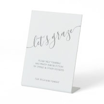 Elegante Script Gray Grazing Table Wedding