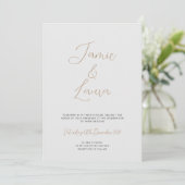 Elegante Script Gray Wedding Einladung (Stehend Vorderseite)