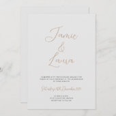 Elegante Script Gray Wedding Einladung (Vorne/Hinten)