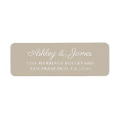 Elegante Script Gray Wedding Rücksendeadresse (Vorne)