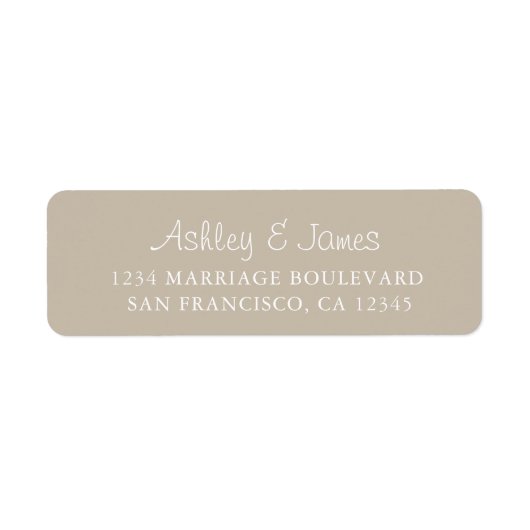 Elegante Script Gray Wedding Rücksendeadresse (Vorne)