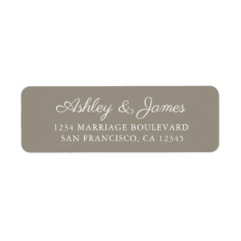 Elegante Script Gray Wedding Rücksendeadresse