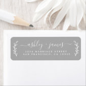Elegante Script Gray Wedding Rücksendeadresse (Insitu)
