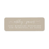 Elegante Script Gray Wedding Rücksendeadresse (Vorne)