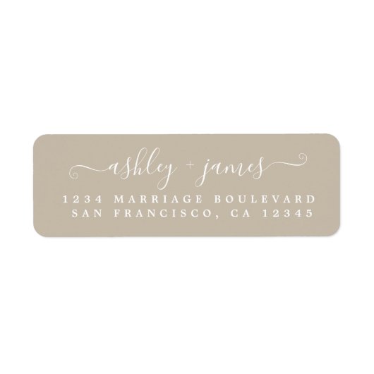 Elegante Script Gray Wedding Rücksendeadresse (Vorne)