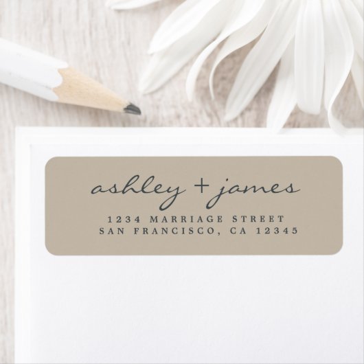 Elegante Script Gray Wedding Rücksendeadresse (Insitu)