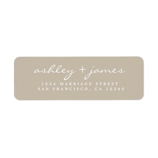 Elegante Script Gray Wedding Rücksendeadresse (Vorne)