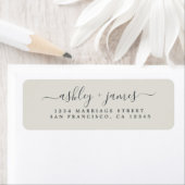 Elegante Script Gray Wedding Rücksendeadresse (Insitu)