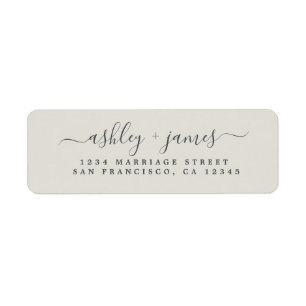 Elegante Script Gray Wedding Rücksendeadresse