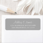 Elegante Script Gray Wedding Rücksendeadresse (Insitu)