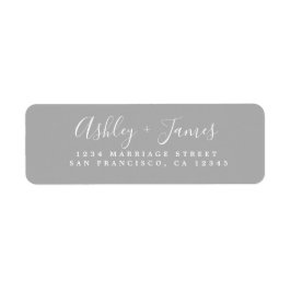 Elegante Script Gray Wedding Rücksendeadresse