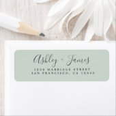 Elegante Script Green Wedding Rücksendeadresse (Insitu)